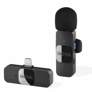 מיקרופון דש אלחוטי מקצועי BOYA BY-V – למכשירי iPhone, iPad, אנדרואיד | אידיאלי לשידורים חיים, הקלטות, ראיונות, ולוגים וגיימינג