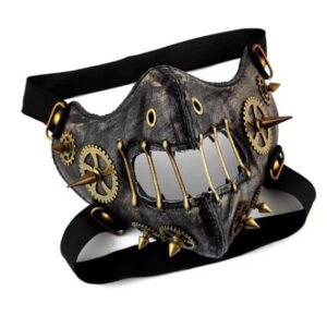 Gothic Steampunk Mask – Unique Mechanical Design with Gears and Spikes
