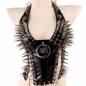 Leather Harness/Corset with Sharp Studs – Bold Gothic-Punk Style