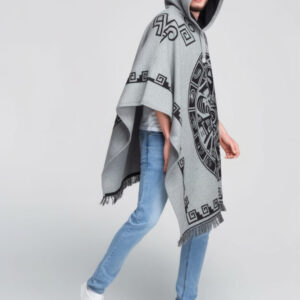 Tribal Hooded Poncho with Inca Print – Mystical and Unique Style