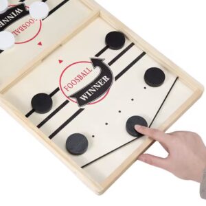 Wooden Table Hockey Game – Compact Foosball Winner for the Whole Family