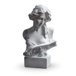 Elegant Classical Lady Bust with Book – Artistic Decorative Sculpture (29.7 cm Height)