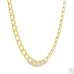 10K Yellow Gold Hollow Curb Link Chain – 24 Inch, 3.5mm
