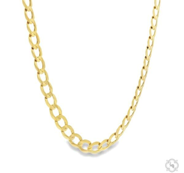 10K Yellow Gold Hollow Curb Link Chain – 24 Inch, 3.5mm