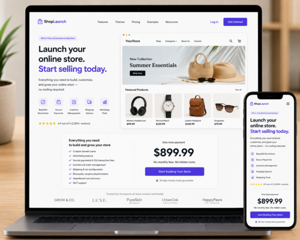 1 Year – Create online store for $899.99 + Control panel within 24 hours