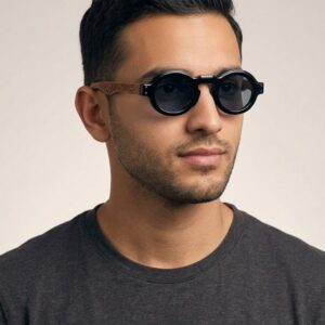 Ghayal Round Fashion Sunglasses – Black & Brown Frame